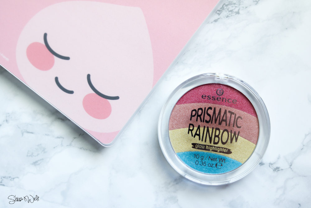 Essence Prismatic Rainbow Glow Highlighter Review Test Anwendung Swatch Look Make Up Swatches 