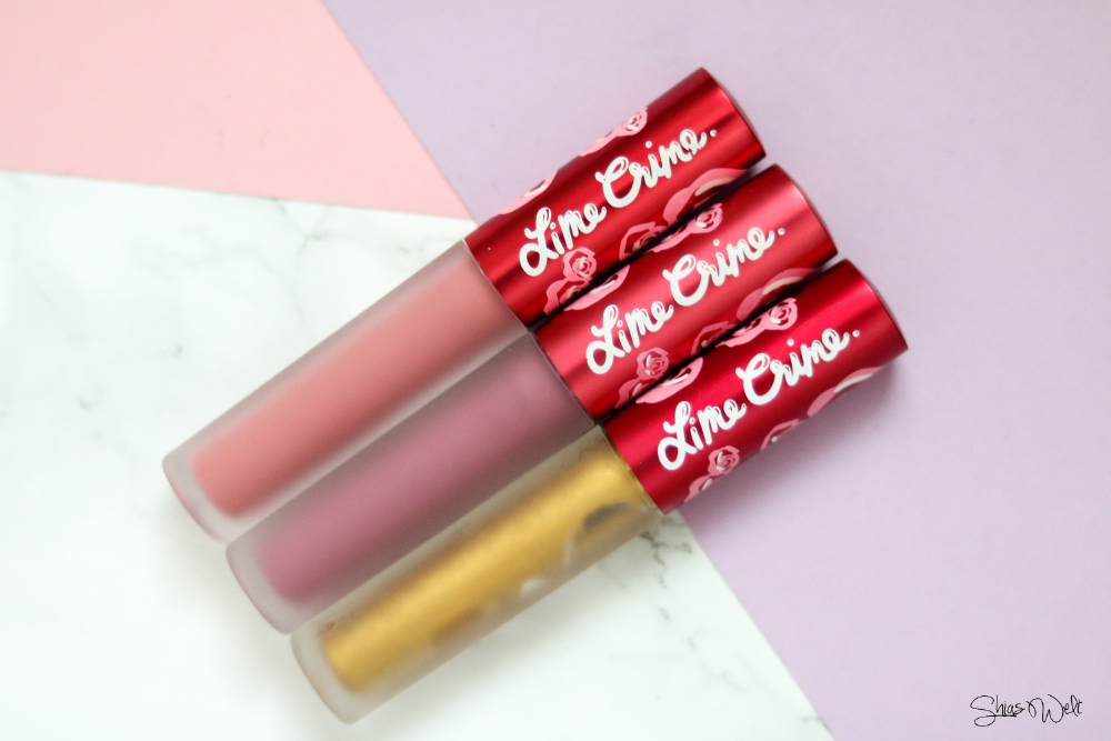 Lime Crime - Velvetines Cupid, Polly & Zenon Swatch Review Erfahrung Shop Make Up Look 